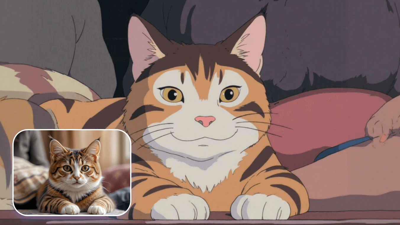 Ein Katzenbild im Studio Ghibli-Stil erstellen