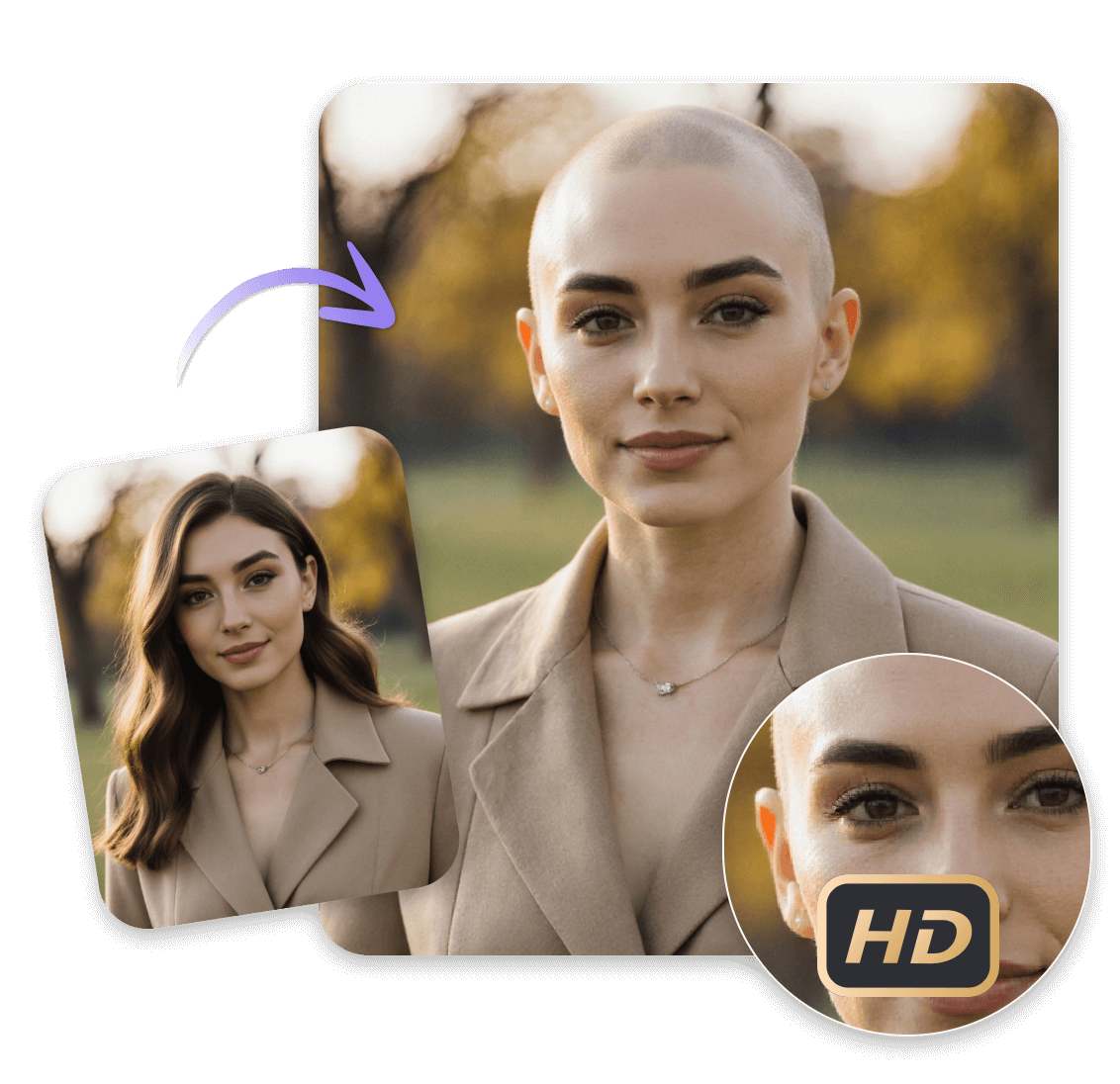 Turn a woman bald without losing quality