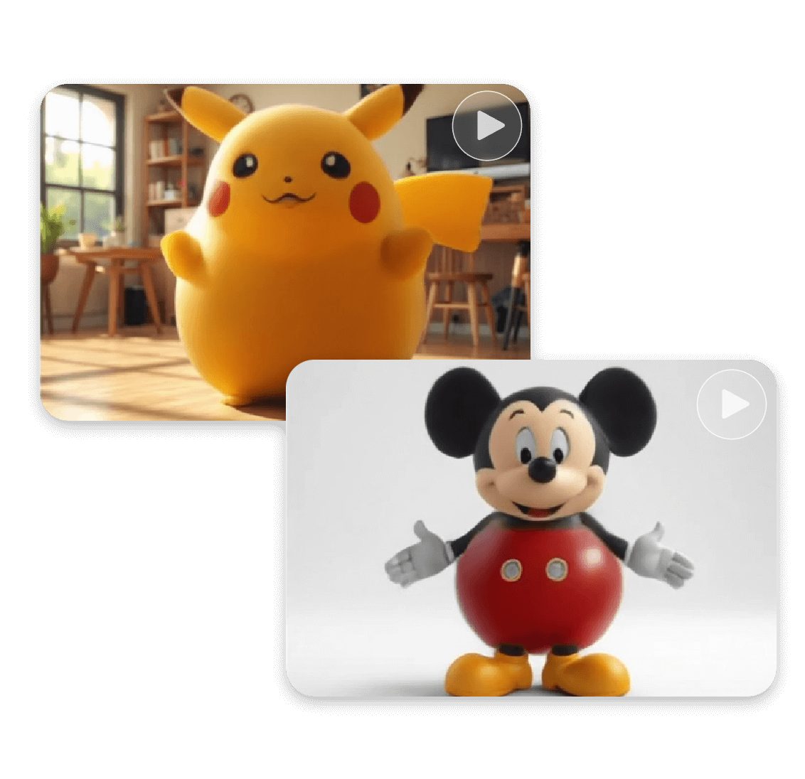 Turn cute cartoon characters into inflation video