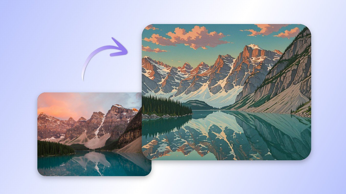 Turn landscape into illustrations with Clipdly AI image filters