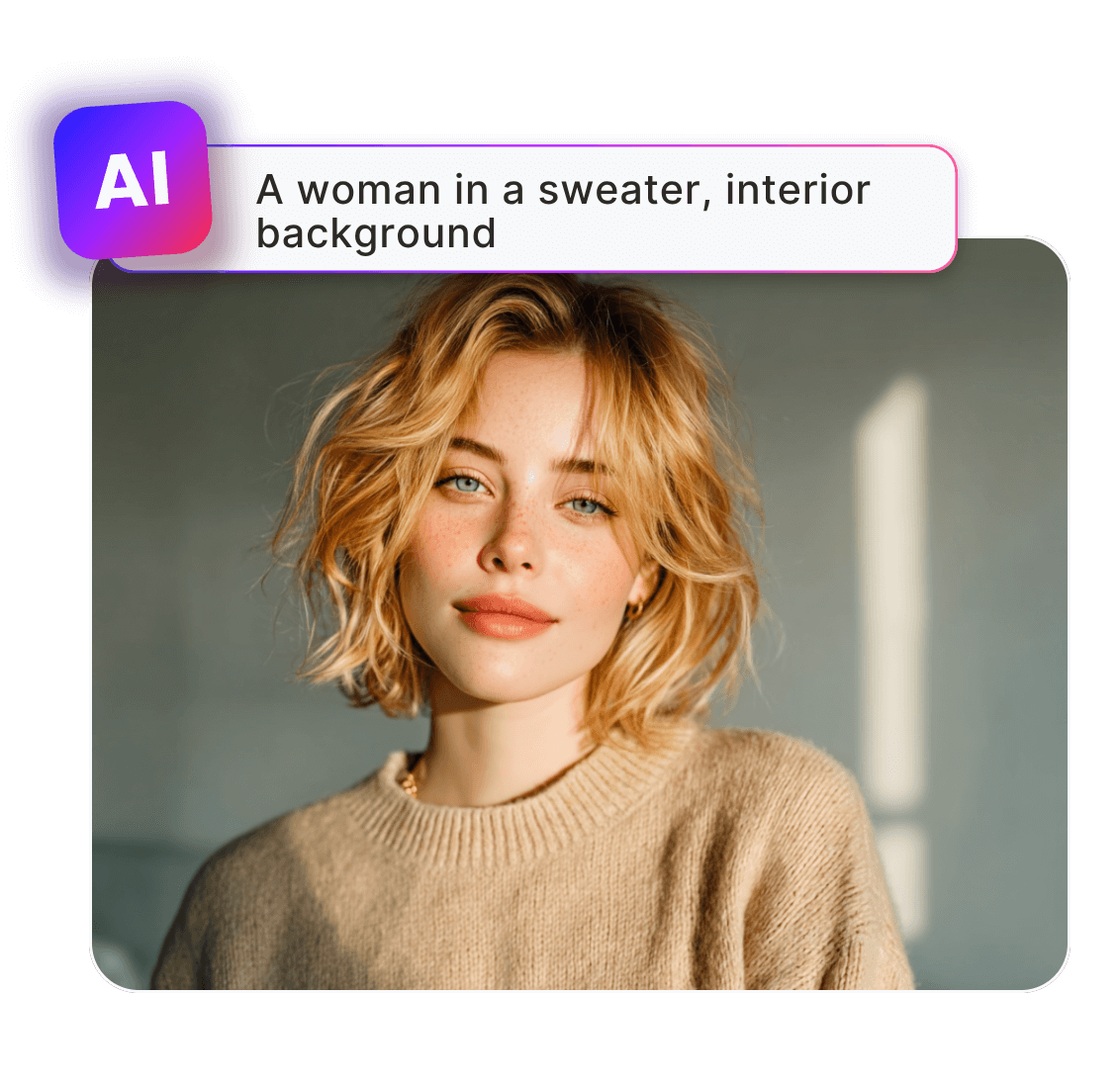 Turn text into ai female portrait