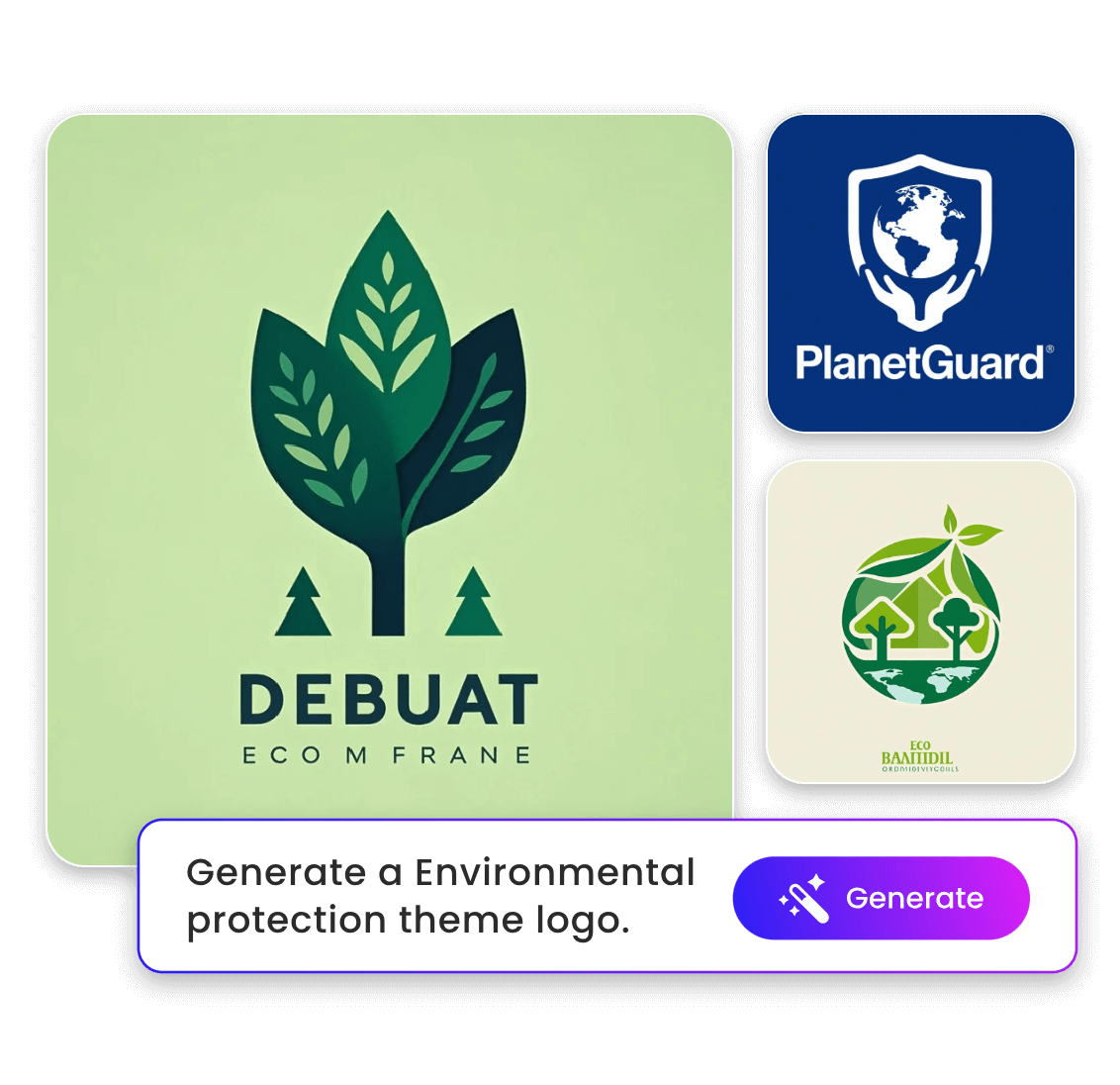 Turn text into three different logos in clipfly