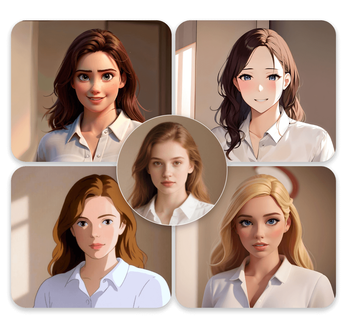 Transforme sua garota gerada por IA em diferentes estilos em um clique com o clipfly