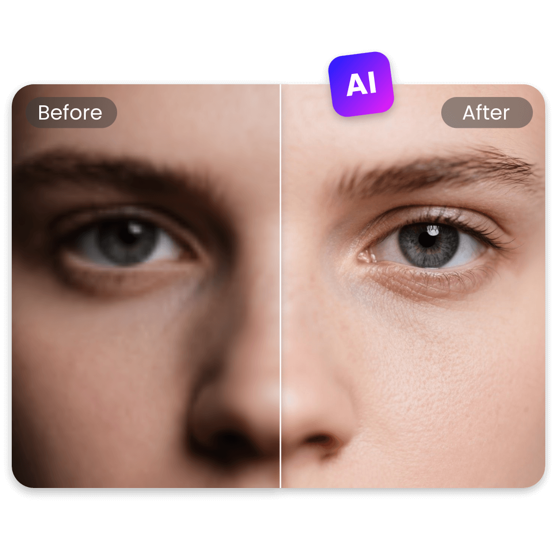 Desfocar a imagem de um rosto para mostrar detalhes