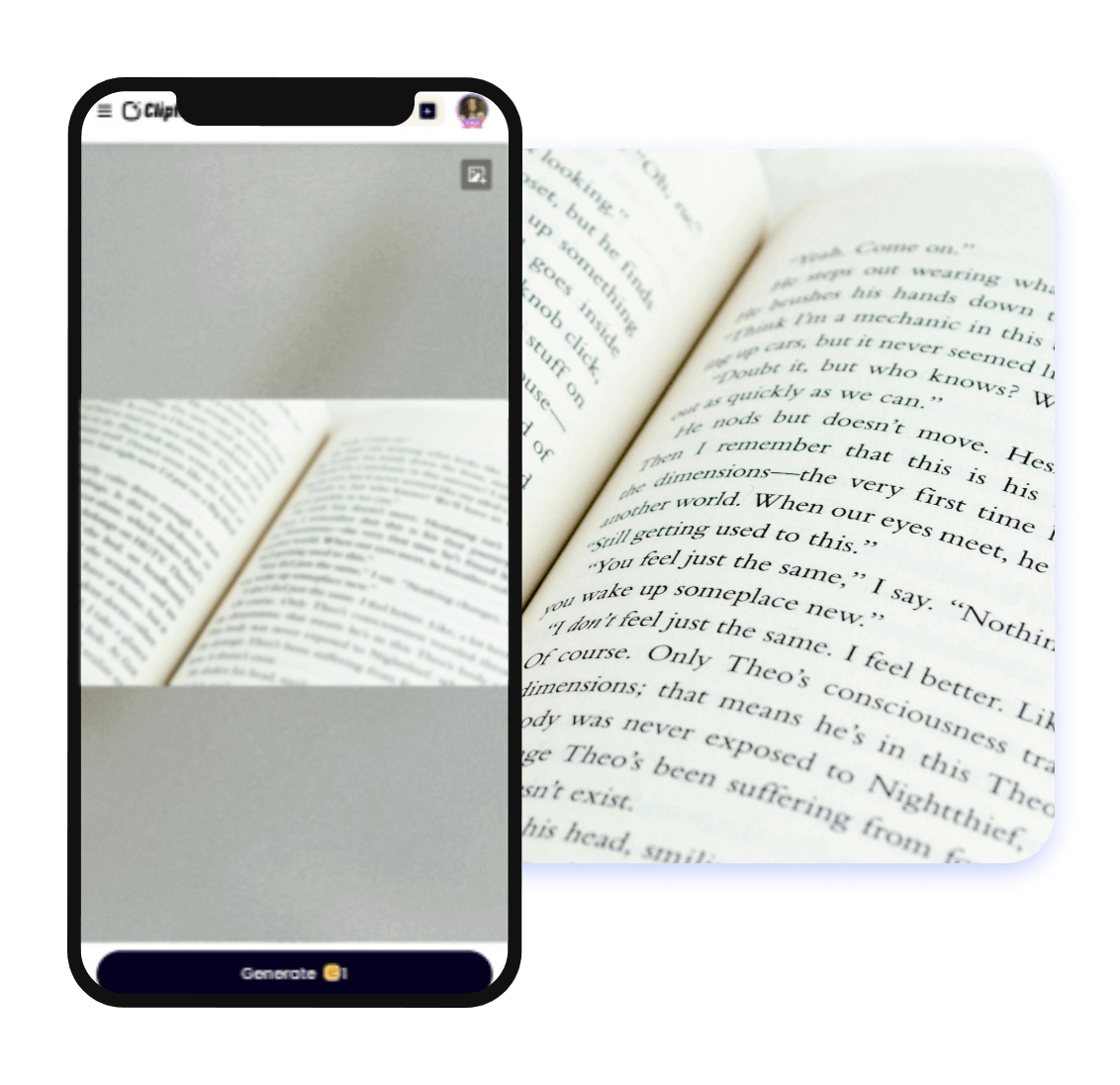 Unblur text on the clipfly app