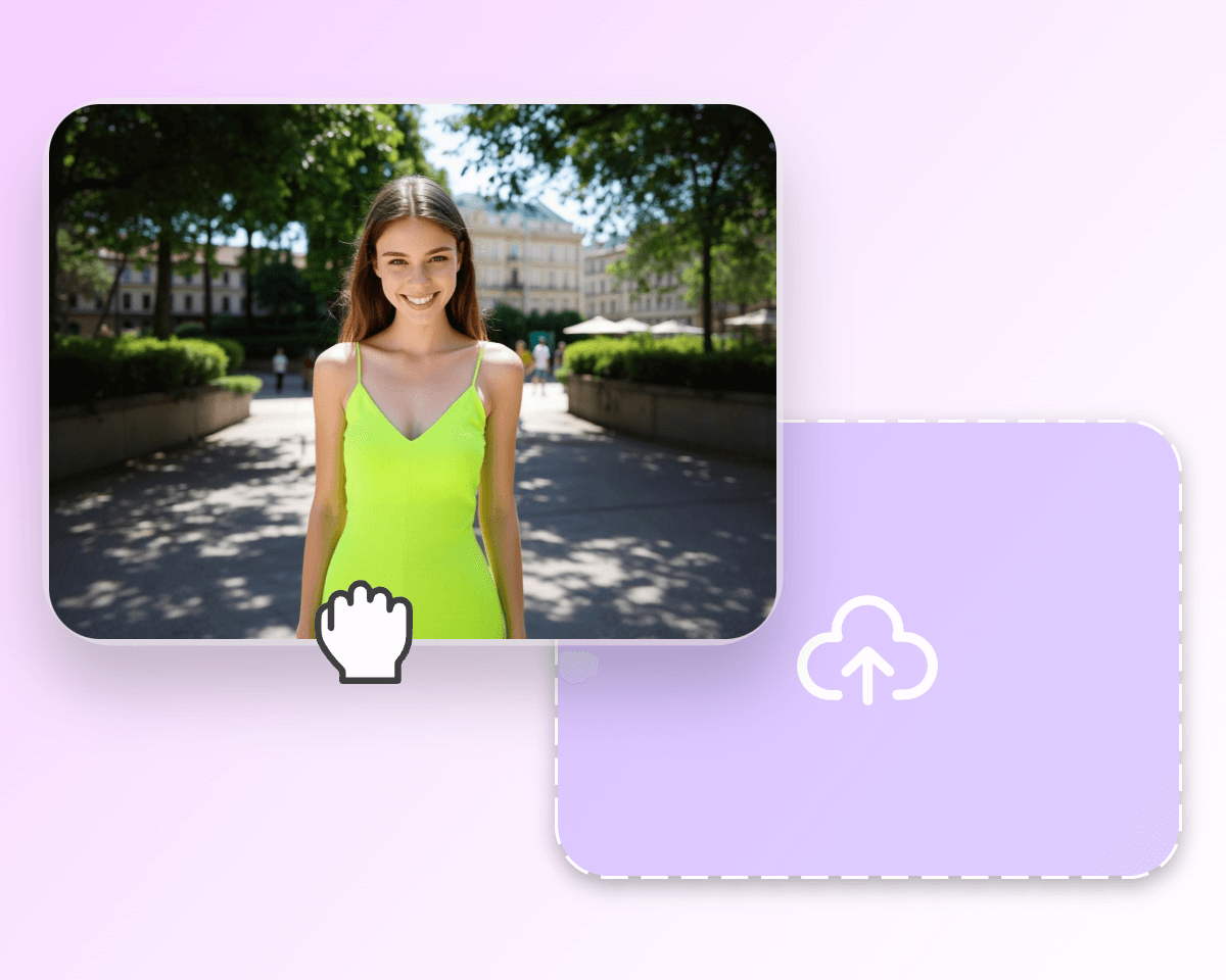 Upload a picture of a girl in dress to clipfly