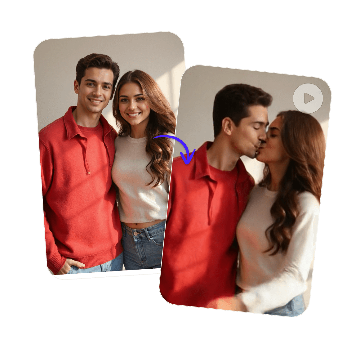 Carregue uma única imagem e crie vídeos de beijos com IA