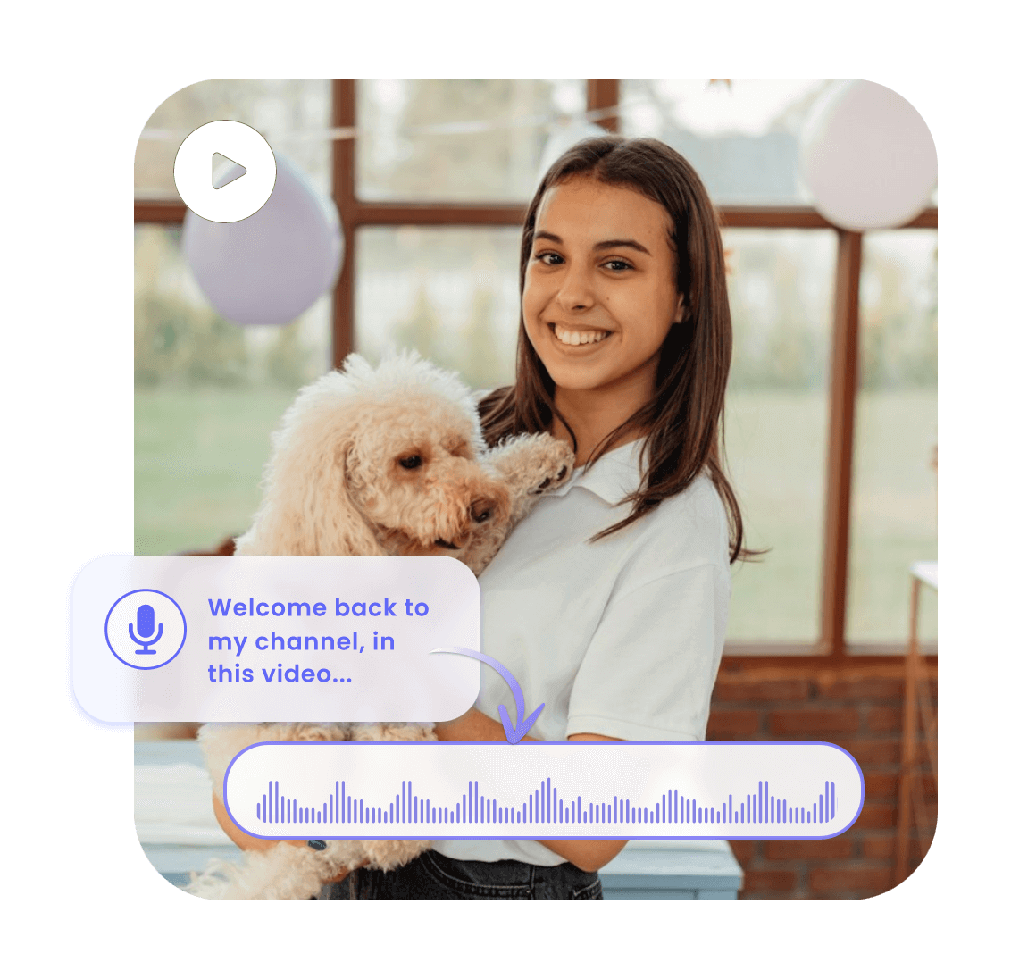 Upload audio file to the girls video and add it as a voice over
