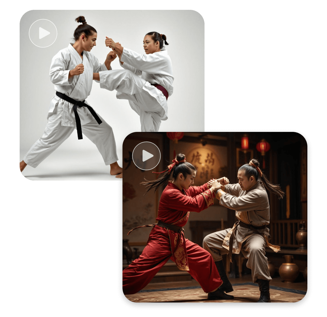 Carregue imagens e gere vários estilos de batalha a partir de instruções simples no gerador de lutas clipfly ai