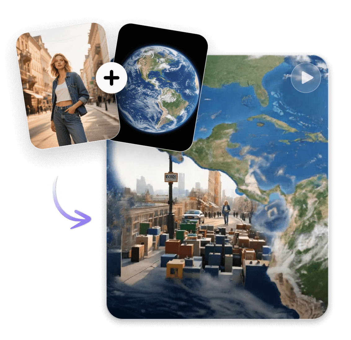 téléverser la première et la dernière image pour effectuer un zoom avant ou zoom arrière entre la Terre et l'Univers