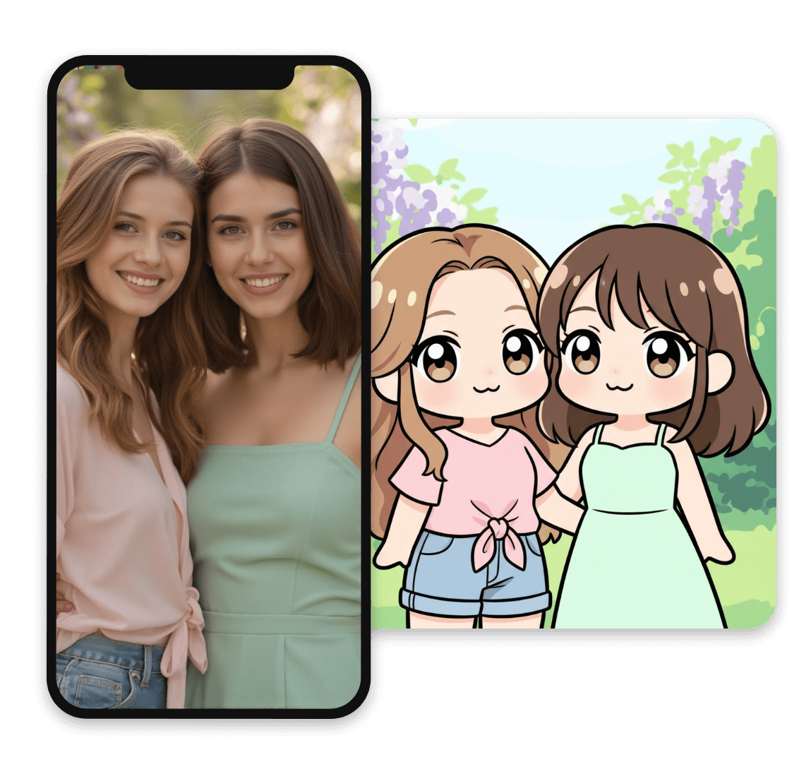 Use Clipfly free chibi maker app to make chibi arts on phone