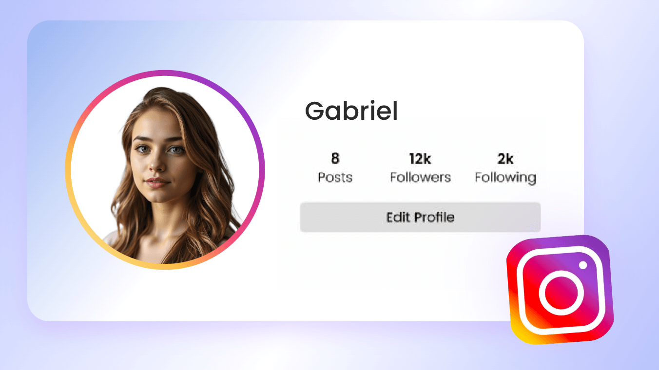 Use a girl image with white background as a social media profile picture