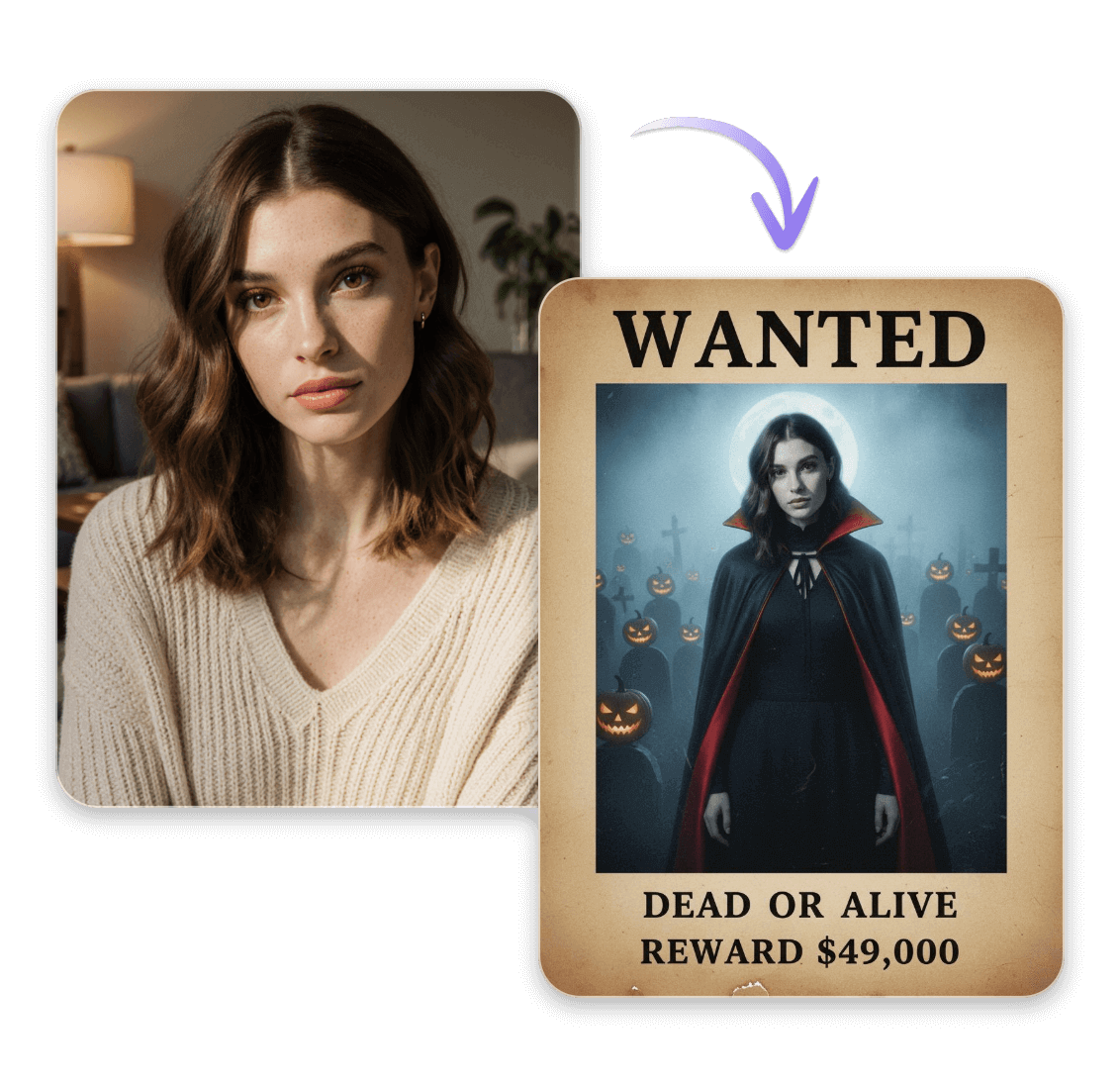 Mit dem Halloween-Wanted-Poster die gruselige Atmosphäre gestalten