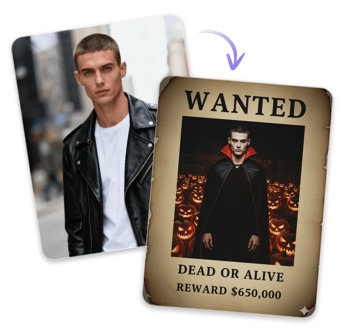 Mit Clipfly einen einzigartigen Halloween-Wanted-Poster erzeugen