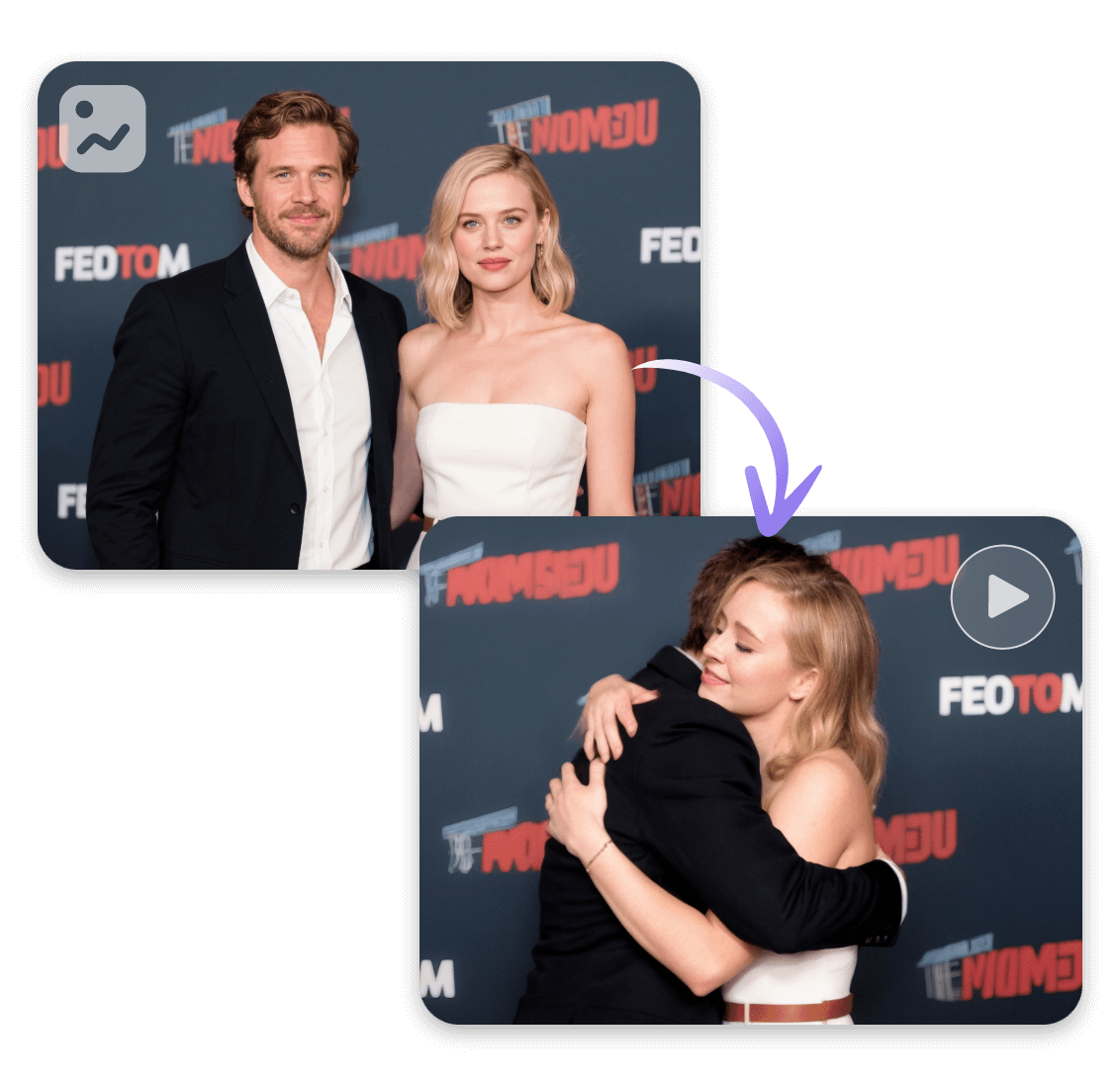 Use ai hugging video to make two celebrities hug