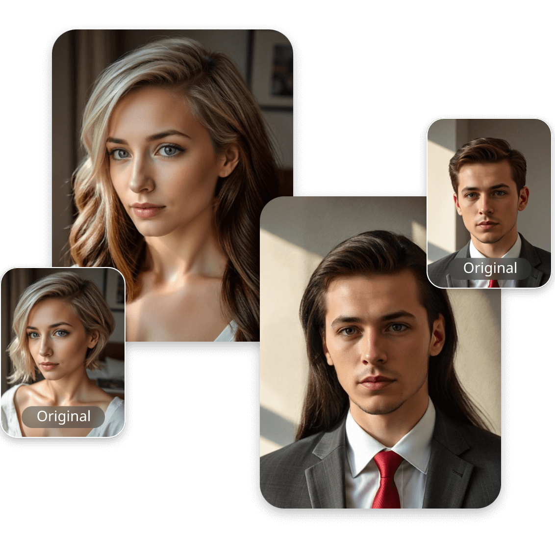 Use ai long hair filter for woman and man in clipfly ai hair growth online for free