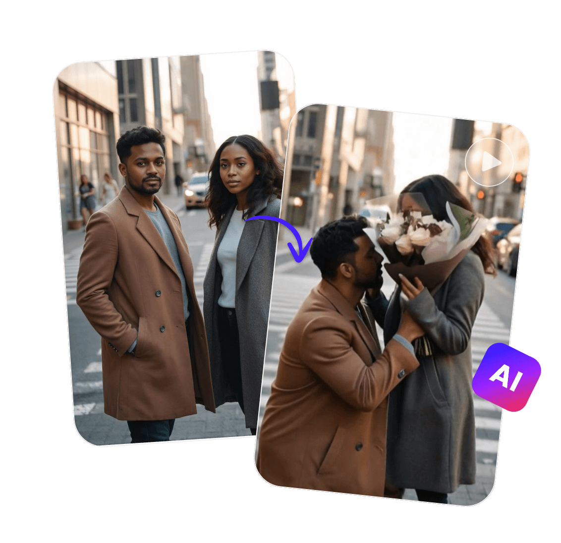 Use ai to generate a proposal video from one photo of a couple