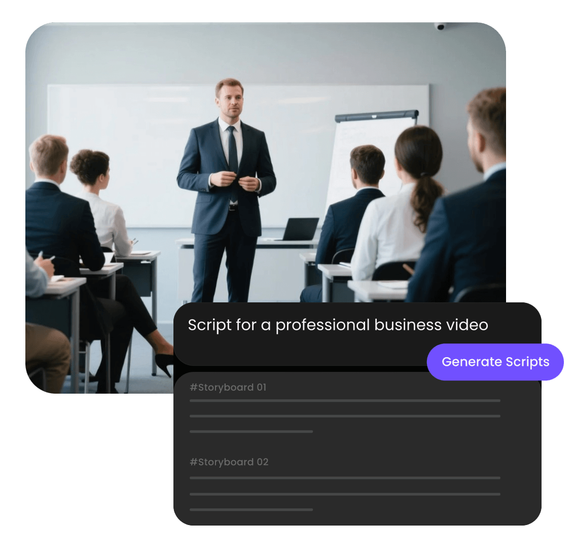 Use ai to make a script for a professional business video