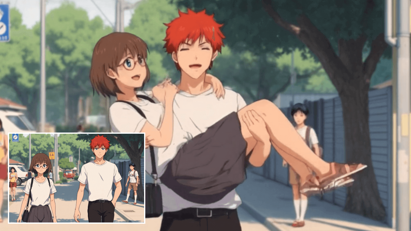 Utiliza a IA para fazer com que duas personagens de anime favoritas façam um transporte de princesa