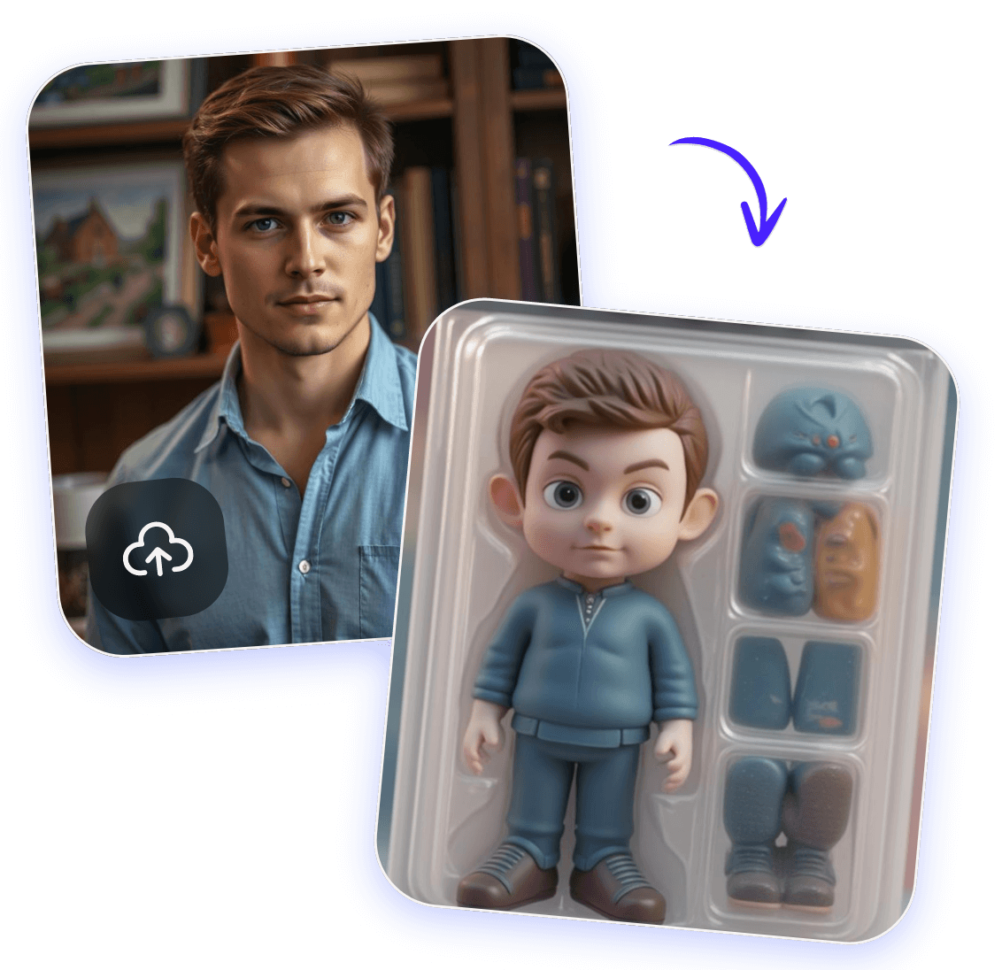 Use clipfly ai action generator to make action figure with photos