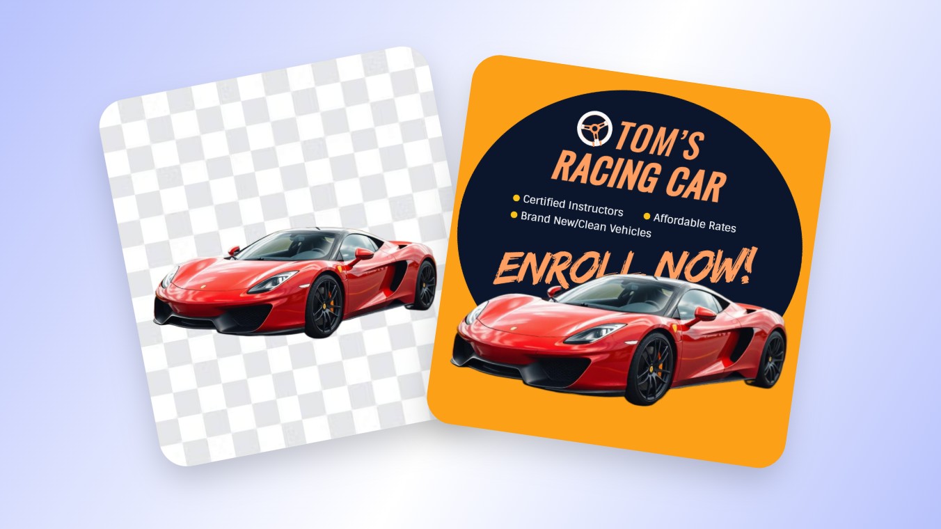 Use clipfly ai background generator for a car