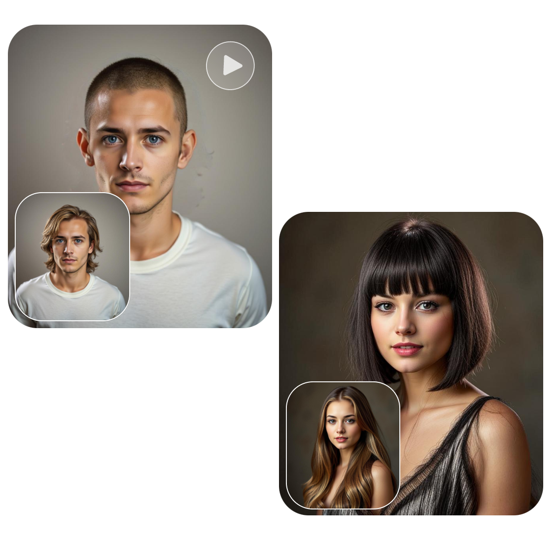 Use clipfly ai short hair filter to convert short hairstyle for men and women