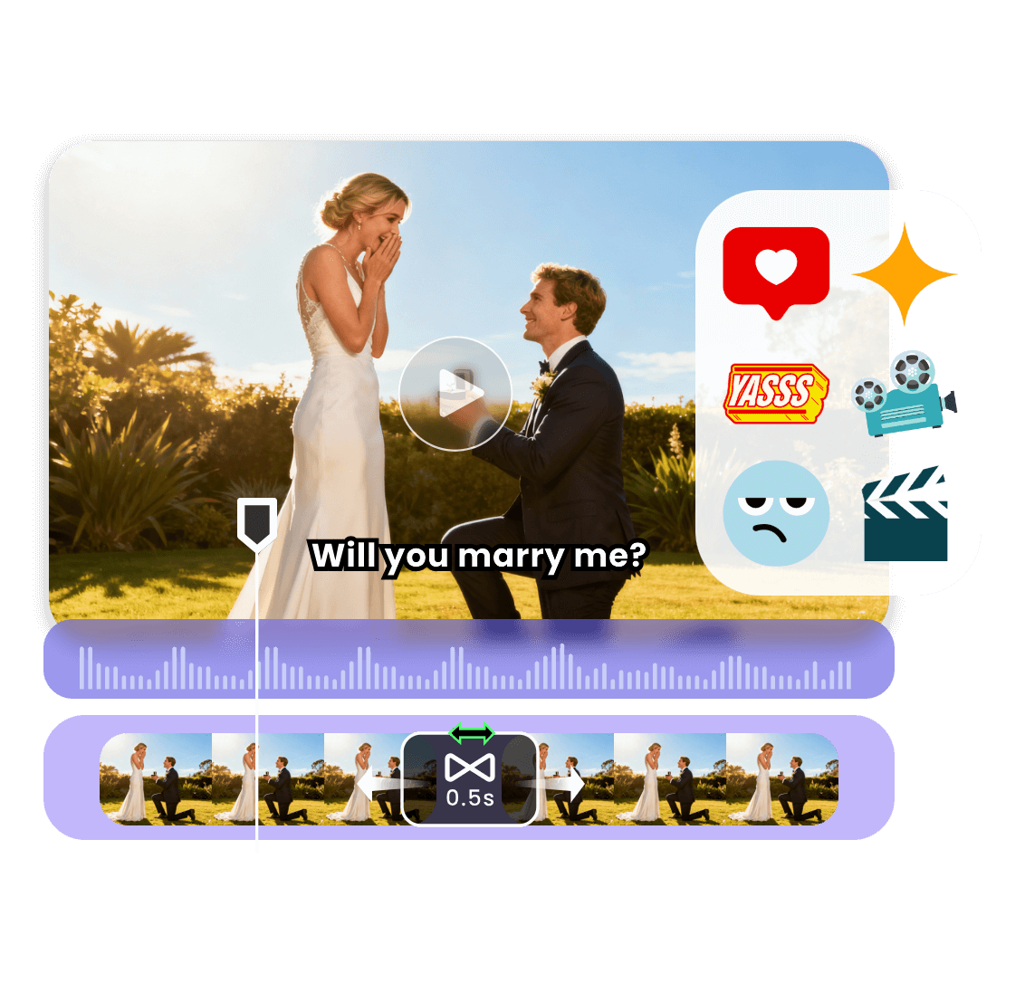 Use clipfly free ai video editor to add caption and transition to the video