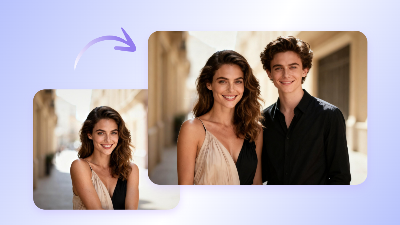 Use clipfly online ai couple photo maker to generate couple image with your favourite idol