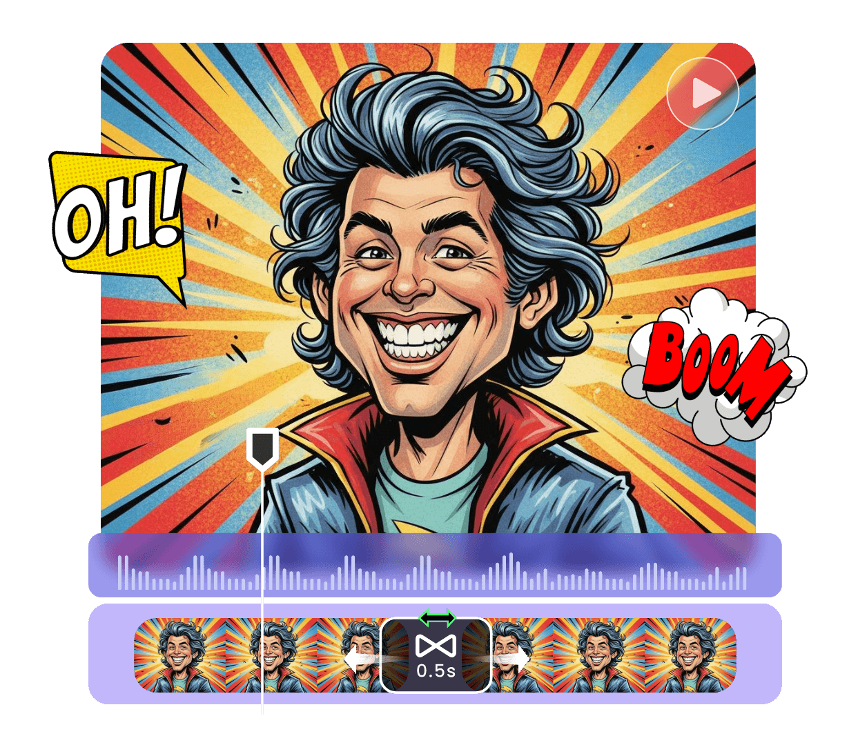 Use clipfly video eidtor to perfect caricature clips