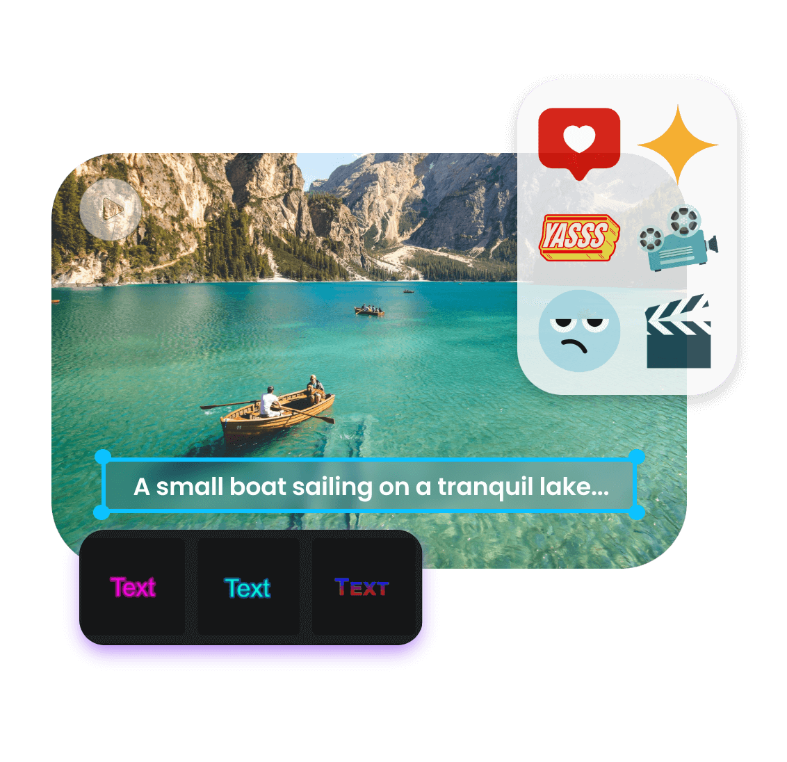 Use more editing tools to enrich the video of sailing in a small boat