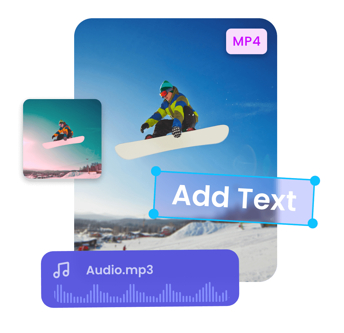 recursos úteis como adicionar texto e áudio
