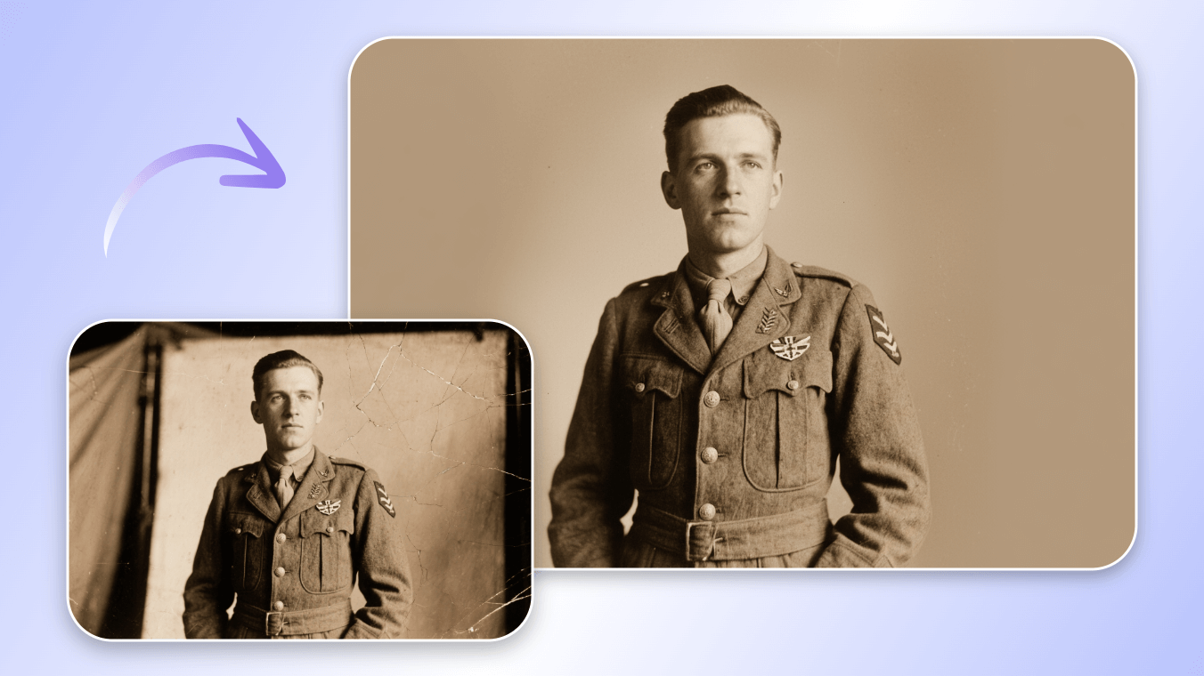 Vintage military service portraits
