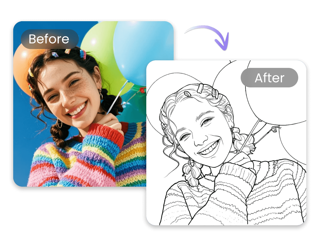 A banner image of photo to coloring page converter