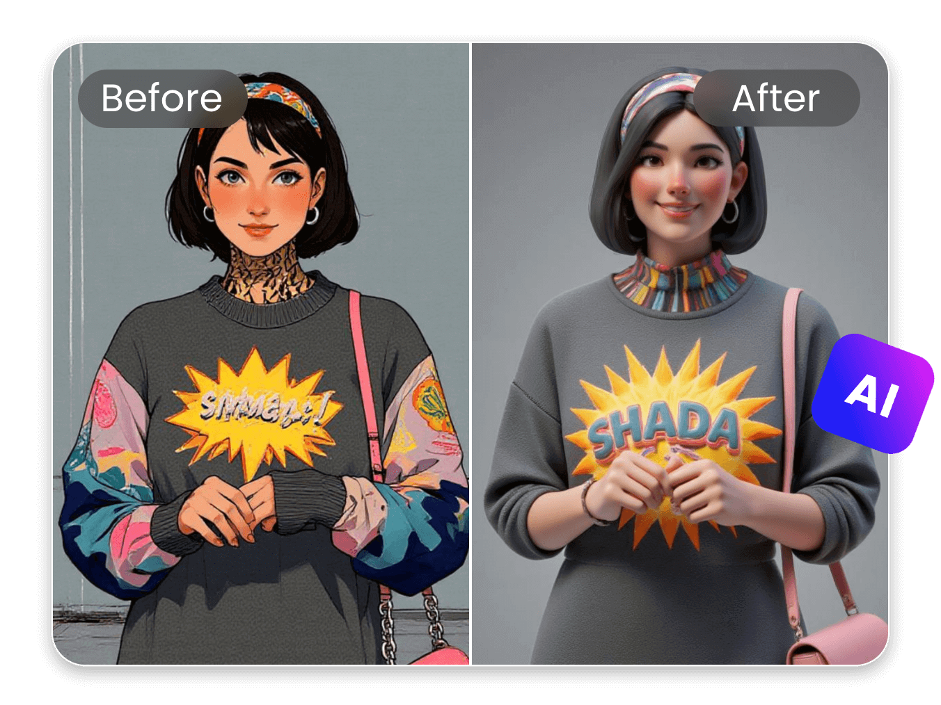 A banner image about using ai to convert 2d images into 3d