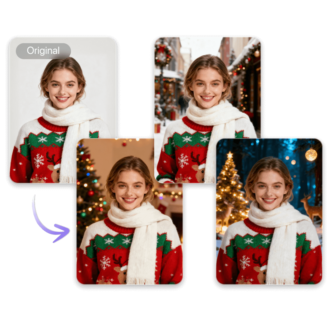 poner fondo navideño a una foto