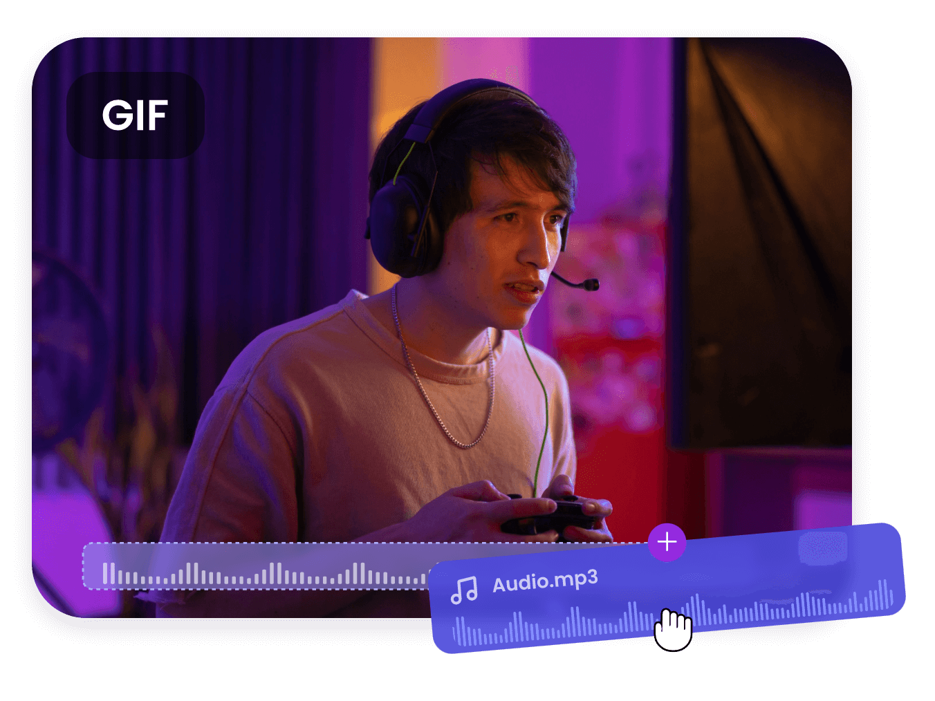 Add audio files to enrich your gif in clipfly