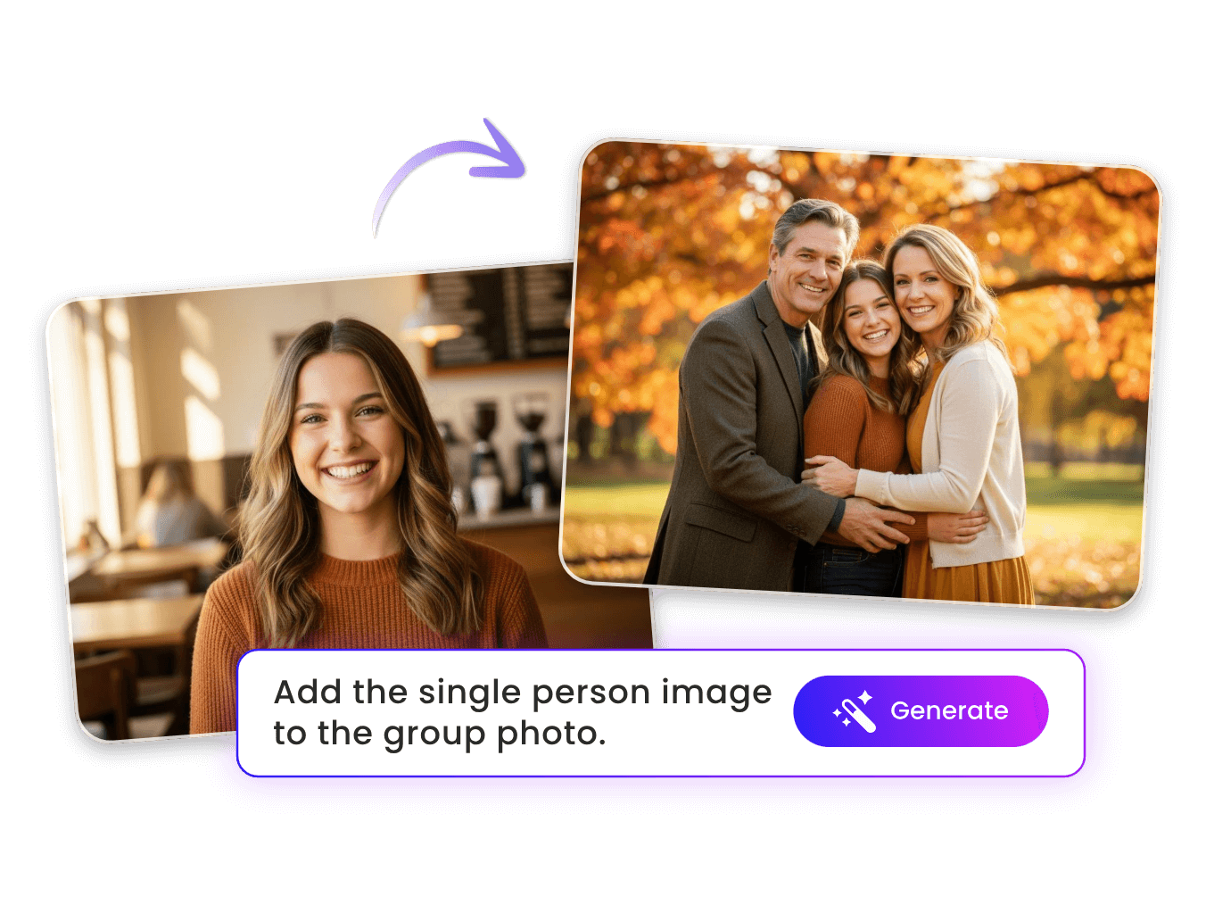 Banner for clipfly add person to photo feature page