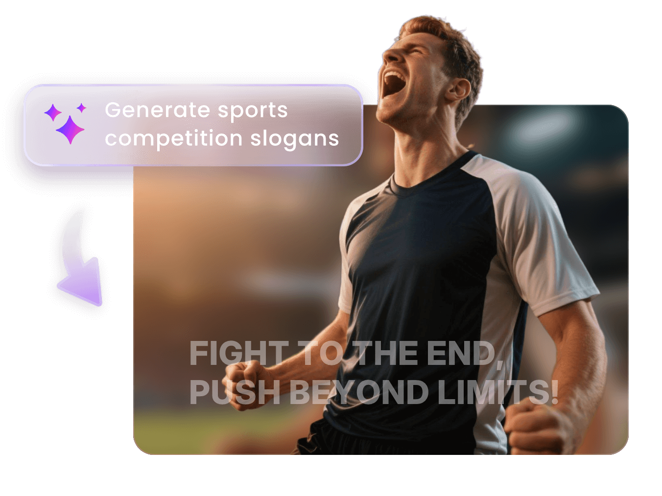 Banner for clipfly ai chant generator featuring a shouting footballer