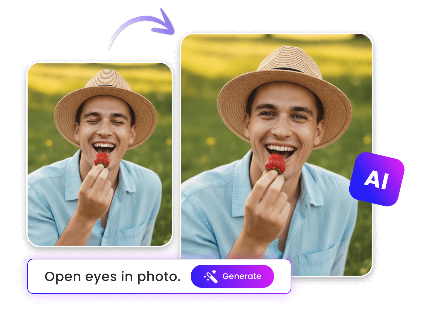 写真特集ページ用 クリップフライの目を大きく開けたバナー
