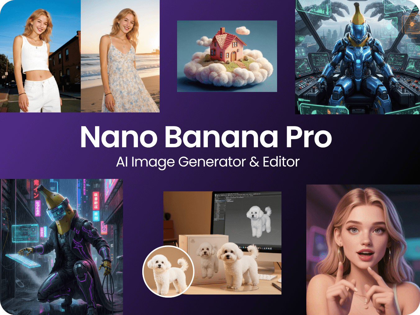 Banner for nano banana pro ai image generator and editor