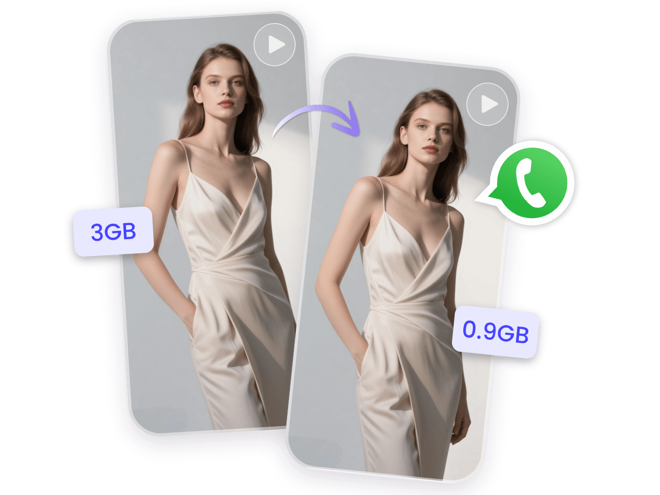 Compress a video of a beautiful woman with clipfly whatsapp video converter