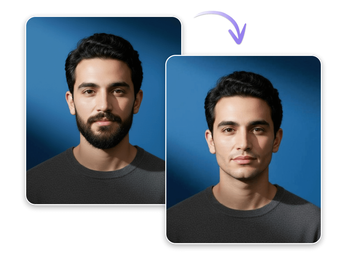 Free AI No Beard Filter Online: Remove Beard from Photos | Clipfly