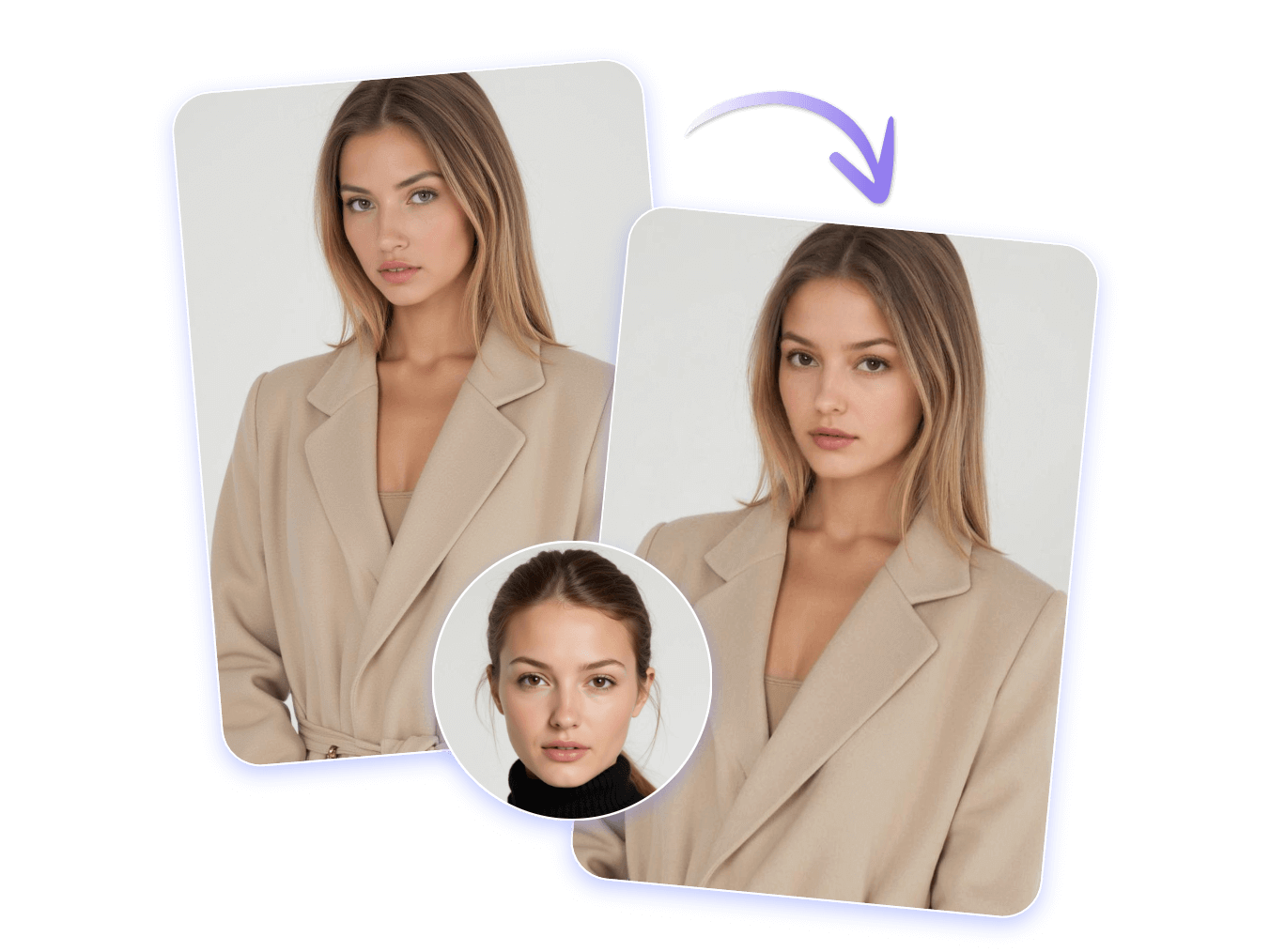 Use clipfly body swap ai to swap bodies between two women